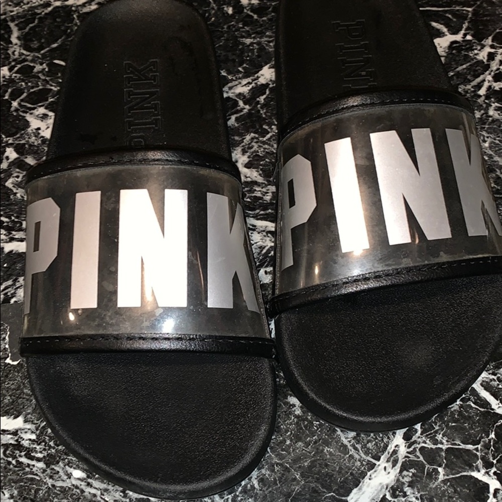 Victoria secret pink slides size small.